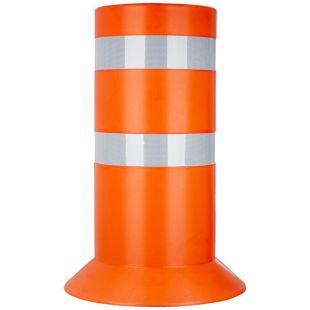 Słupek parkingowy blokujący ostrzegawczy | PCV, 90 cm, na stopie, gruby, szeroki